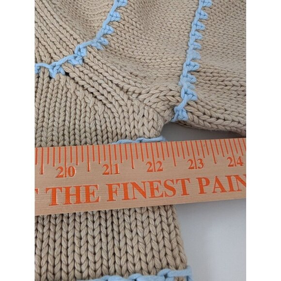 NEW Madewell Stripe Textured Cotton Crewneck Sweater Size XXL Beige Cozy NS655 - Picture 10 of 11